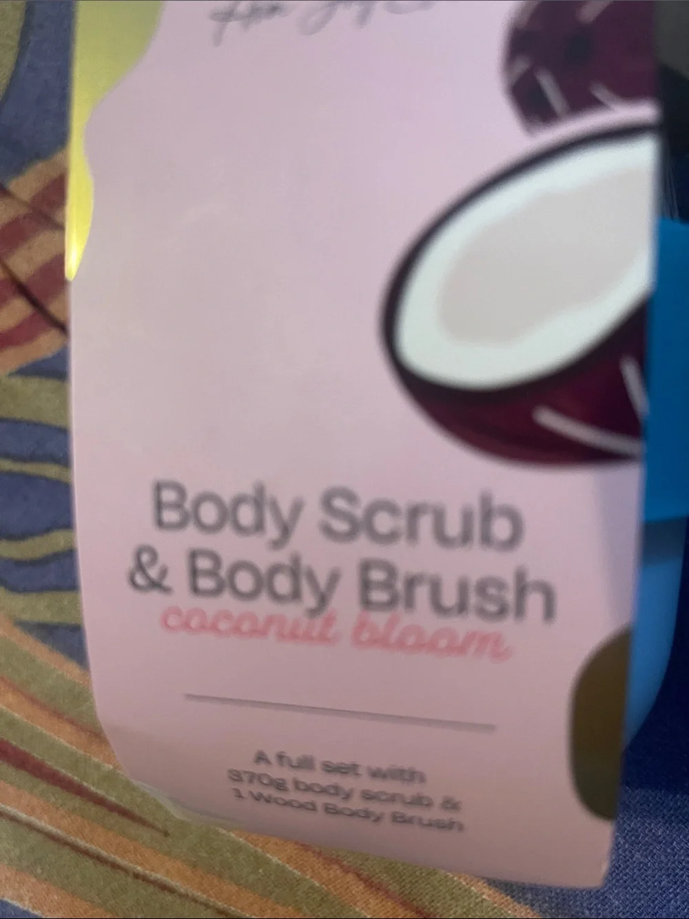 Coconut Bloom Body Scrub & Brush Set - Blue - Picture 2 of 4
